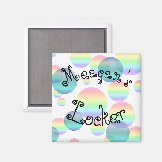 Personalisierte Regenbogenblasen Magnet (Vorderseite/Rückseite)