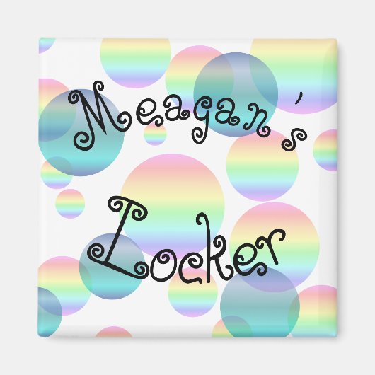 Personalisierte Regenbogenblasen Magnet (Vorne)