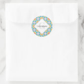 Personalisierte Regenbogenblume Mandala Diamantsta Runder Aufkleber (Tasche)