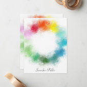 Personalisierte Regenbogenfarben - farbenfrohe Vor Mitteilungskarte (Vorderseite/Rückseite Beispiel)