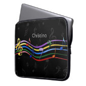 Personalisierte Regenbogenfarbene Musiknote Laptopschutzhülle (Vorderseite Links)