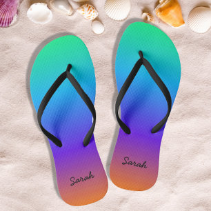 Personalisierte Regenbogenflippen Badesandalen