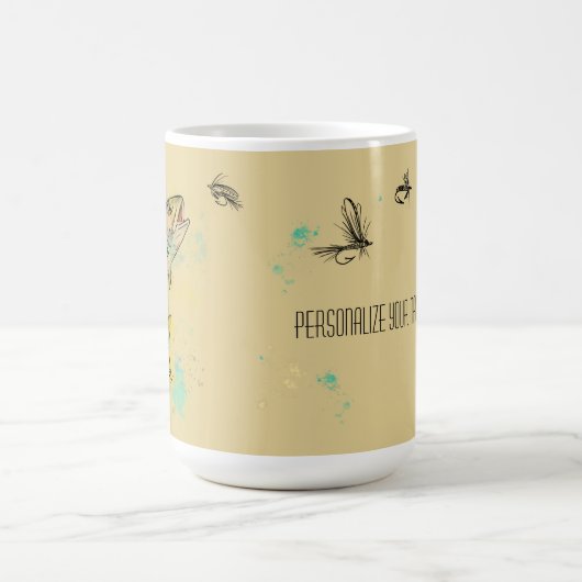 Personalisierte Regenbogenforelle 15oz. Keramik Ta Kaffeetasse (Mittel)