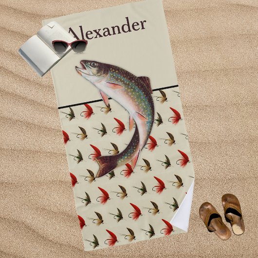 Personalisierte Regenbogenforelle Strandtuch