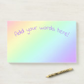 Personalisierte Regenbogenglanz Post-it Klebezettel (Auf Schreibtisch)