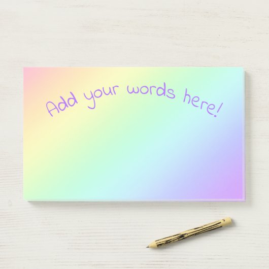 Personalisierte Regenbogenglanz Post-it Klebezettel (Auf Schreibtisch)