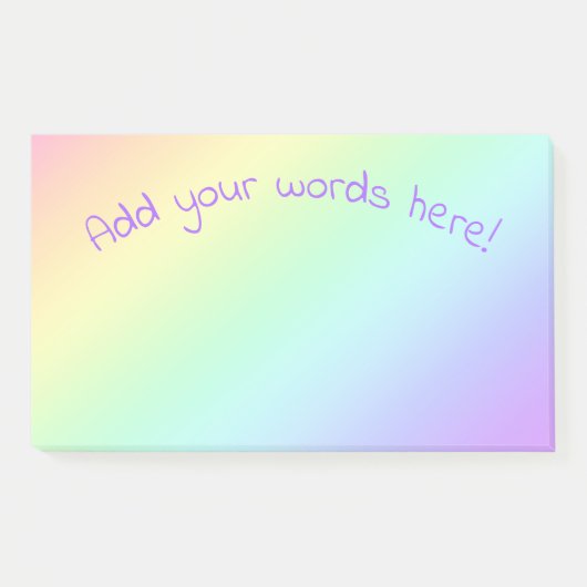 Personalisierte Regenbogenglanz Post-it Klebezettel (Vorderseite)
