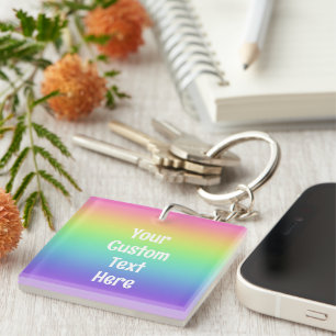 Personalisierte Regenbogenglanz Schlüsselanhänger