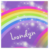 Personalisierte Regenbogensterne lila Stoff (Nahaufnahme)