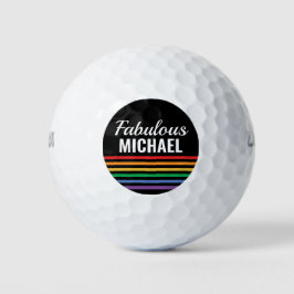 Personalisierte Regenbogenstreifen für schwarze LG Golfball