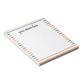Personalisierte Regenbogenstreifen Notepad Notizblock (angewinkelt)