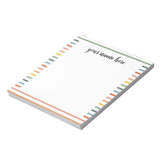 Personalisierte Regenbogenstreifen Notepad Notizblock (Rotiert)