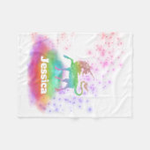 Personalisierte Regenbogenunicorn-Baby-Decke Fleecedecke (Vorderseite (Horizontal))