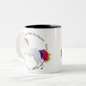 Personalisierte Regenbogenvorlage Zweifarbige Tasse (Vorderseite Links)