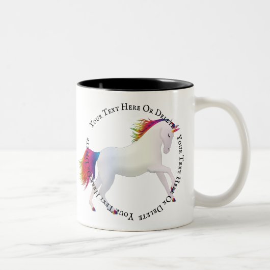 Personalisierte Regenbogenvorlage Zweifarbige Tasse (Rechts)