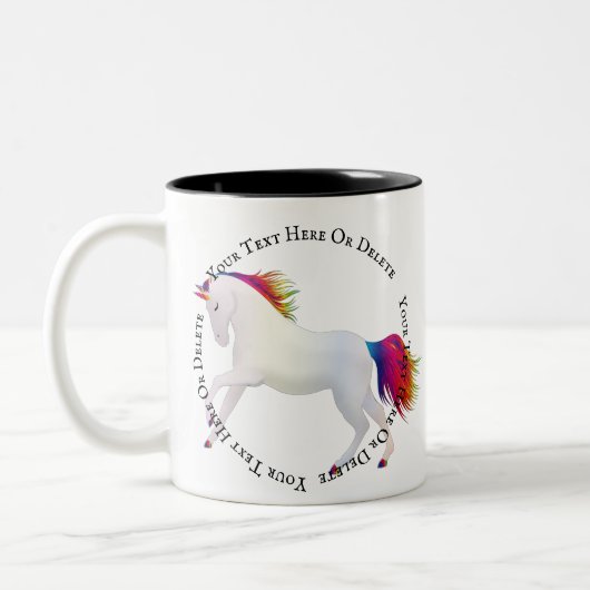 Personalisierte Regenbogenvorlage Zweifarbige Tasse (Links)