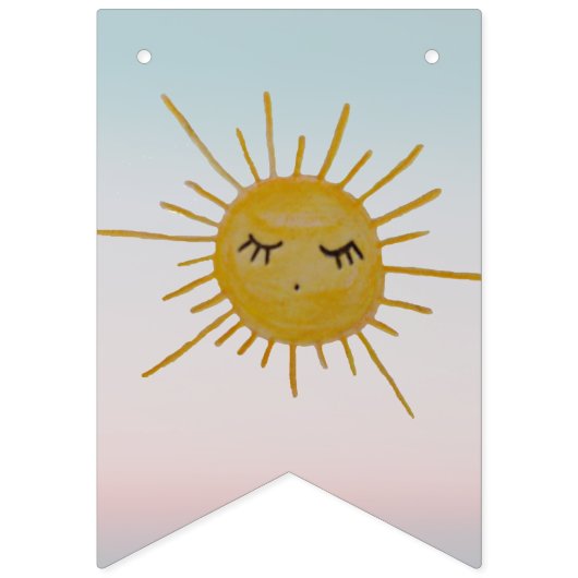 Personalisierte Regenbogenwolken-sonne thematisch Wimpelkette (Erste Fahne)