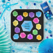 Personalisierte Regenbogenwürfel Pappteller (Party)