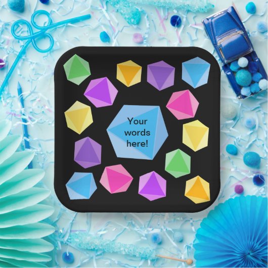 Personalisierte Regenbogenwürfel Pappteller (Party)