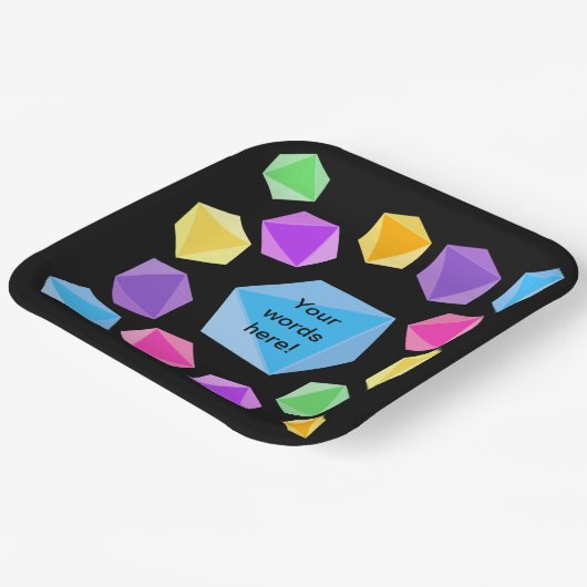 Personalisierte Regenbogenwürfel Pappteller (Gewinkelt)