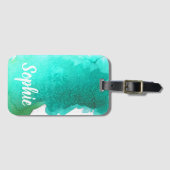 Personalisierte Reise des aquamarinen blauen Gepäckanhänger (Vorderseite (Horizontal))