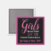 Personalisierte Reise durch die Girl's Road Magnet (Vorderseite/Rückseite)