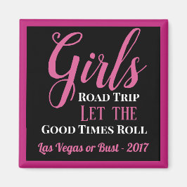Personalisierte Reise durch die Girl's Road Magnet