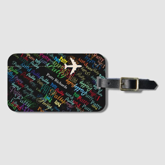 personalisierte Reise . farbiger Name . Sonderanfe Gepäckanhänger (Vorderseite (Horizontal))