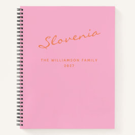 Personalisierte Reise Rosa Orange Reisejournal Notizblock