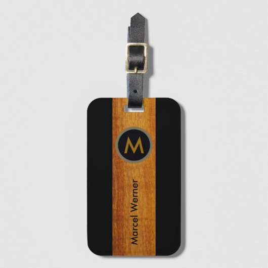 personalisierte Reise- / stilvolle Monogramm Gepäc Gepäckanhänger (Vorderseite Vertikal)