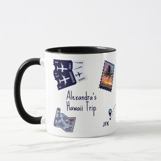 Personalisierte Reiseerinnerungen Tasse (Links)