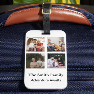 Personalisierte Reisegepäck-Familienfoto-Collage Gepäckanhänger