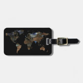 personalisierte Reiseweltkarte Gepäckanhänger (Vorderseite horizontal)