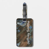 personalisierte Reiseweltkarte Gepäckanhänger (Rückseite vertikal)