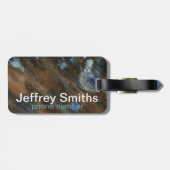 personalisierte Reiseweltkarte Gepäckanhänger (Rückseite horizontal)