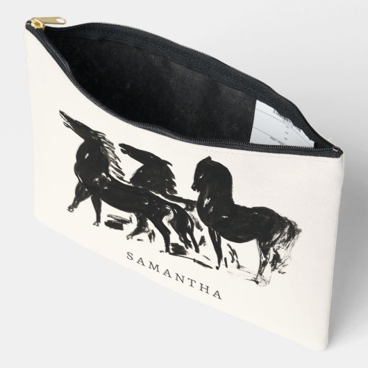 Personalisierte Reitpferde Zubehörtasche (Offen)