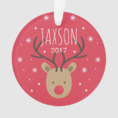 Personalisierte Ren-Weihnachtsverzierung Ornament (Vorderseite)