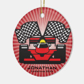 Personalisierte Rennwagen Keramikornament (Links)