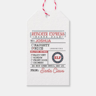 Personalisierte Rentier Express-Lieferung Geschenkanhänger