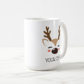 Personalisierte Rentier-Kakao oder Kaffee-Tasse Kaffeetasse (VorderseiteRechts)