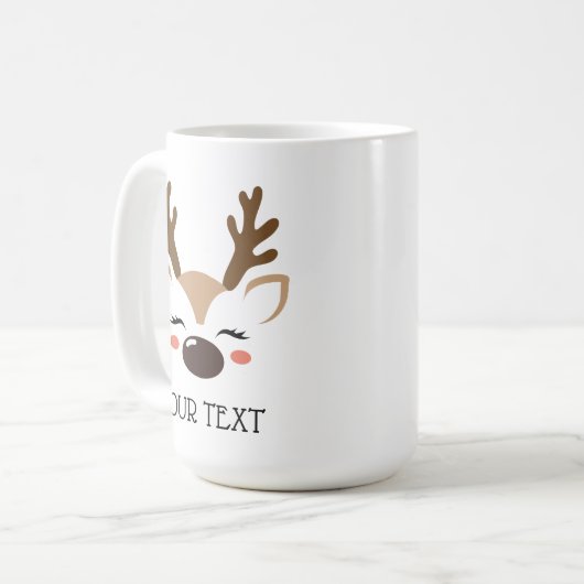 Personalisierte Rentier-Kakao oder Kaffee-Tasse Kaffeetasse (Vorderseite Links)