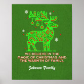 Personalisierte Rentier Magie Weihnachten Poster (Vorne)