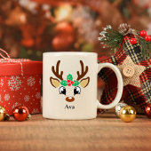 Personalisierte Rentier Weihnachtsfeier Tasse
