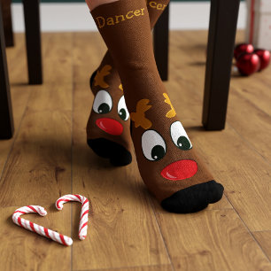 Personalisierte Rentier-Weihnachtsfeiertag-Socken Socken