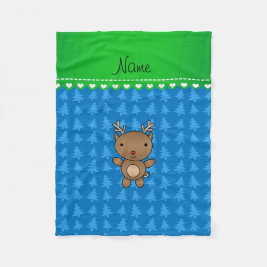 Personalisierte Rentierblütenbäume Fleecedecke (Vorderseite)