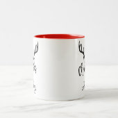 Personalisierte Rentiere - frohe Weihnachten Zweifarbige Tasse (Mittel)