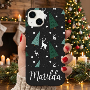 Personalisierte Rentiere und Weihnachtsbäume  Case-Mate iPhone 14 Hülle