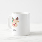 Personalisierte Rentierfass-Tasse Kaffeetasse (Vorderseite Links)