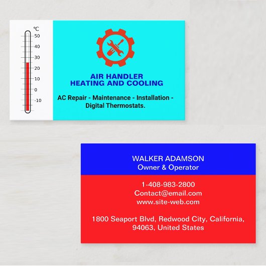 Personalisierte Reparatur, Heizung HVAC Visitenkarte