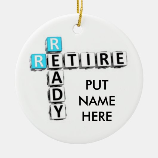 PERSONALISIERTE "RETIRES"-CHRISTMAS-ORNATION KERAMIKORNAMENT (Vorne)